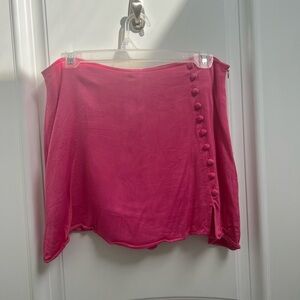 zara Pink Button-Detail Skort